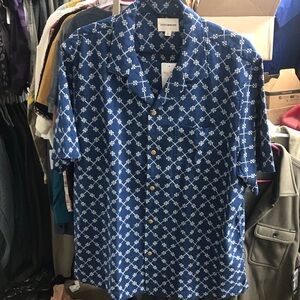 Lucky Brand Blue and White Casual Button Down Shirt